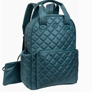 Joan & David Diamond Quilted Puffer Nylon Workbook Backpac